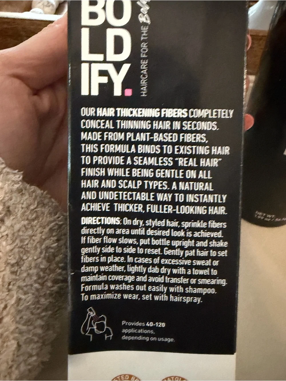 BOLDIFY Hair Thickening fibers in light brown for Thinning Hair 28 g